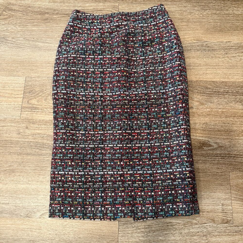 Halogen Petite Multicolor Tweed Pencil Skirt (Size 4)